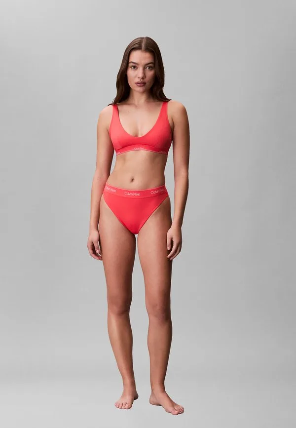 Топ от купальника с завязками на шее Calvin Klein Swimwear, Punch Pink — фото 2