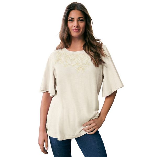 

Женская футболка плюс сайз с вышивкой Roaman'S, Ivory Embroidered, Красный, Женская футболка плюс сайз с вышивкой Roaman'S, Ivory Embroidered