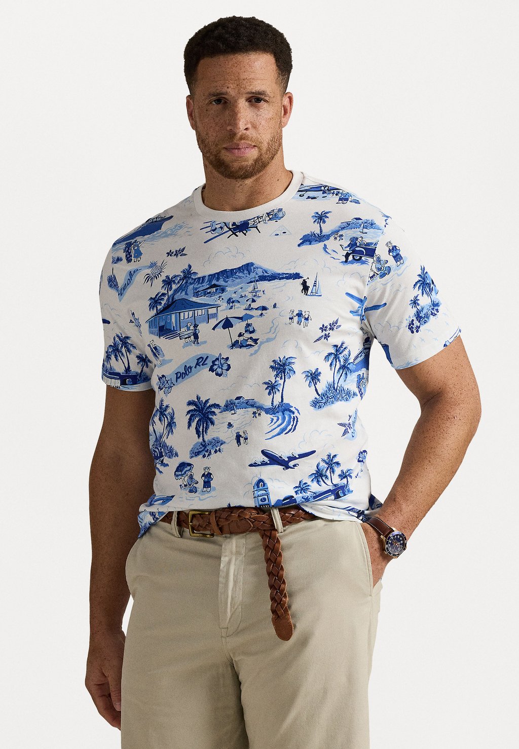 

Футболка с принтом POLO BEAR JERSEY T-SHIRT Polo Ralph Lauren Big & Tall, белый