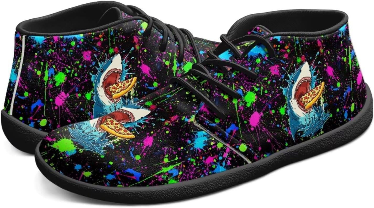 

Мужские босоножки с нулевым падением, минималистичные с широкой носочной частью, нескользящие и удобные для ходьбы и походов кроссовки Pointodoor, Shark Paint Splatter