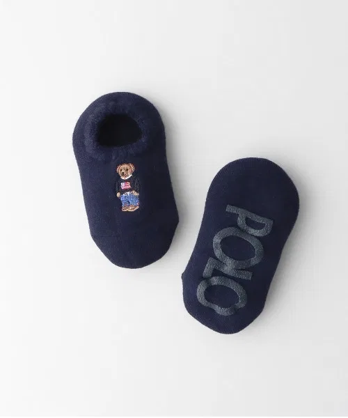 Детские носки с принтом POLO RALPH LAUREN, хлопок, тёмно-синие