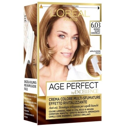 

Краска для волос Excellence Age Perfect 6.03 Темно-русый карамельный, L'Oreal