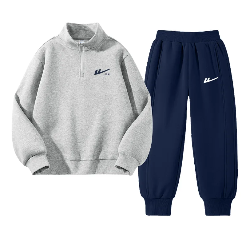 Детская повседневная спортивная водолазка WARRIOR, Light Heather Gray/H Navy Blue K-Navy Blue/H White Logo K