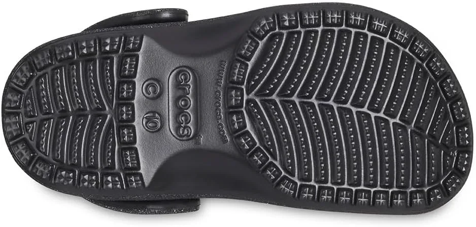 Детские кроксы Crocs Classic с блестками, черный — фото 3