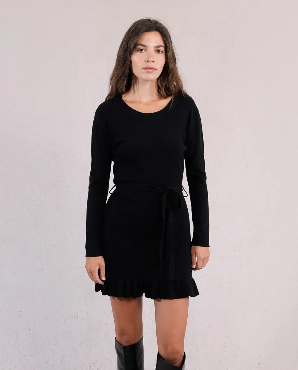 

Короткое платье с длинными рукавами и бантом Molly Bracken, черный