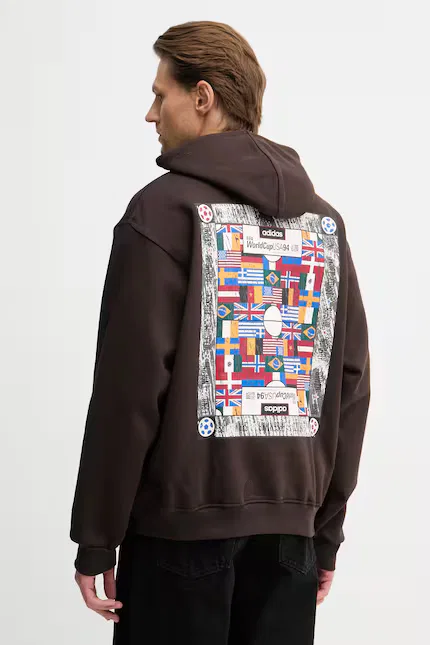 Худи мужское оверсайз Adidas Originals, коричневый