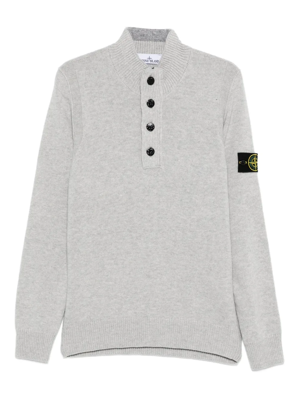 

5100040 свитер с застежкой на пуговицы и накладным карманом Stone Island, серый