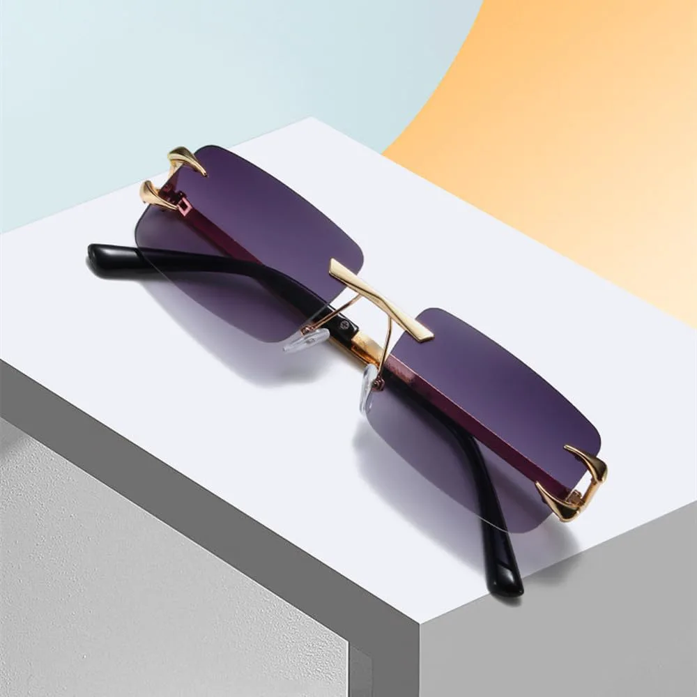 

Женские солнцезащитные очки без оправы, роскошные, в стиле ретро, ​​с прозрачным градиентом, мужские солнцезащитные очки с защитой от УФ-излучения UV400 HHZZYVY, Red