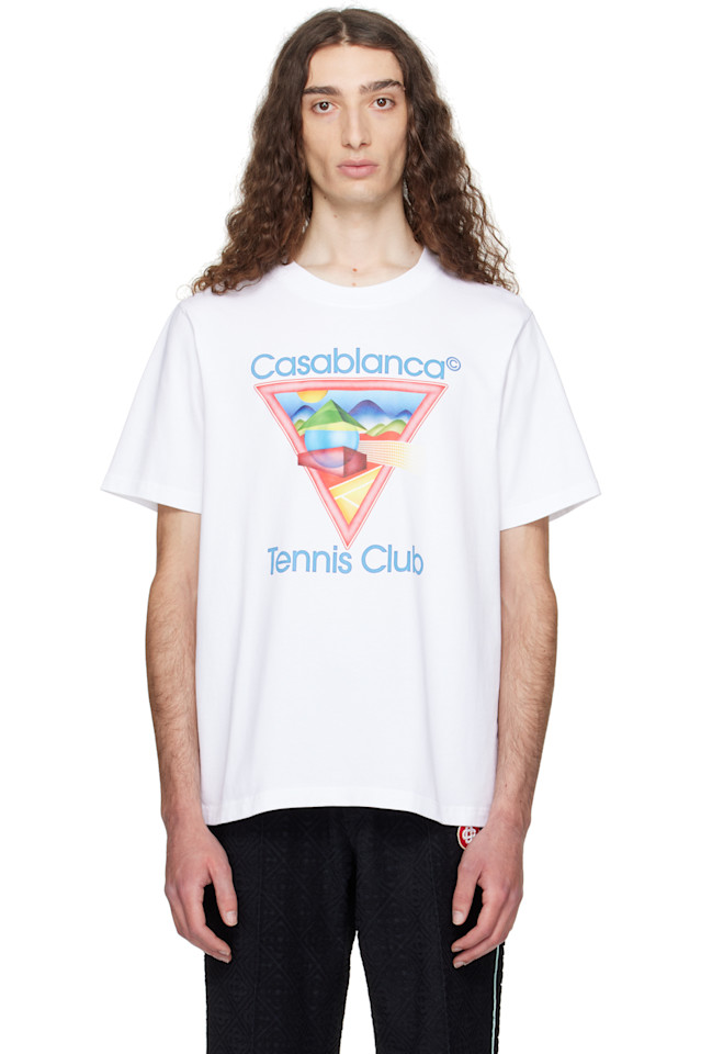 

Футболка с принтом «Tennis club» Casablanca, белый