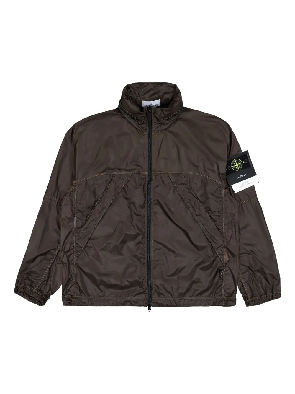 

Ветровка со скрытым капюшоном и застежкой-молнией Stone Island, зеленый