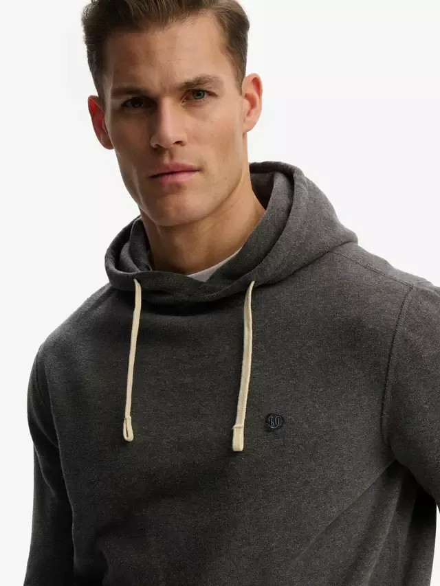 Худи с вышитым монограммом, светло-угольно-серый меланж Superdry — фото 4