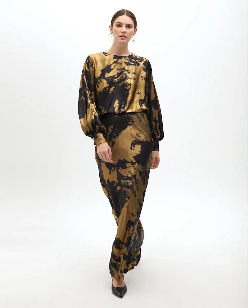 

Длинное платье с принтом Lola Casademunt, золотой