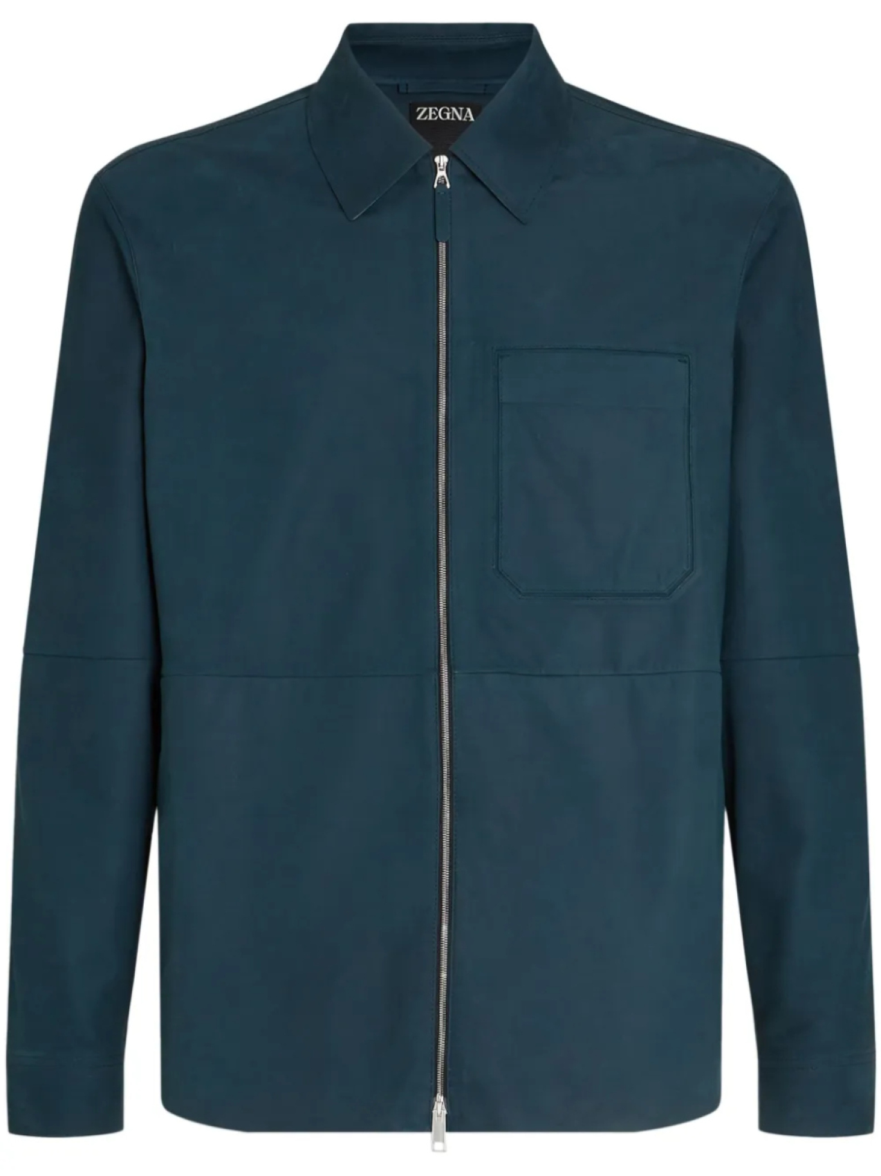 

Zegna кожаная куртка-рубашка, синий