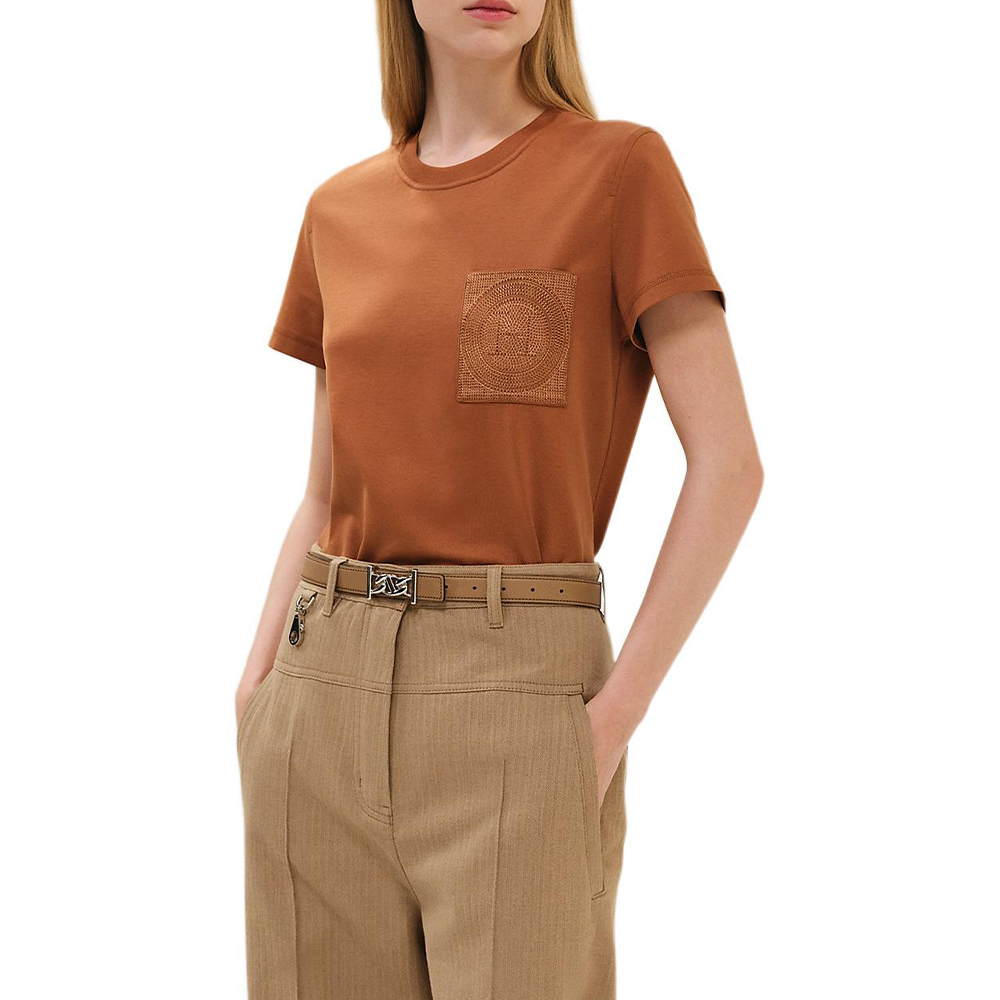 

HERMES Футболка женская коричневая