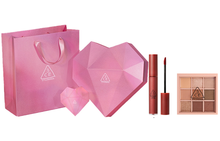 

Тени для век помада набор для макияжа Diamond Heart Box легко растушевывается тон кожи 3CE