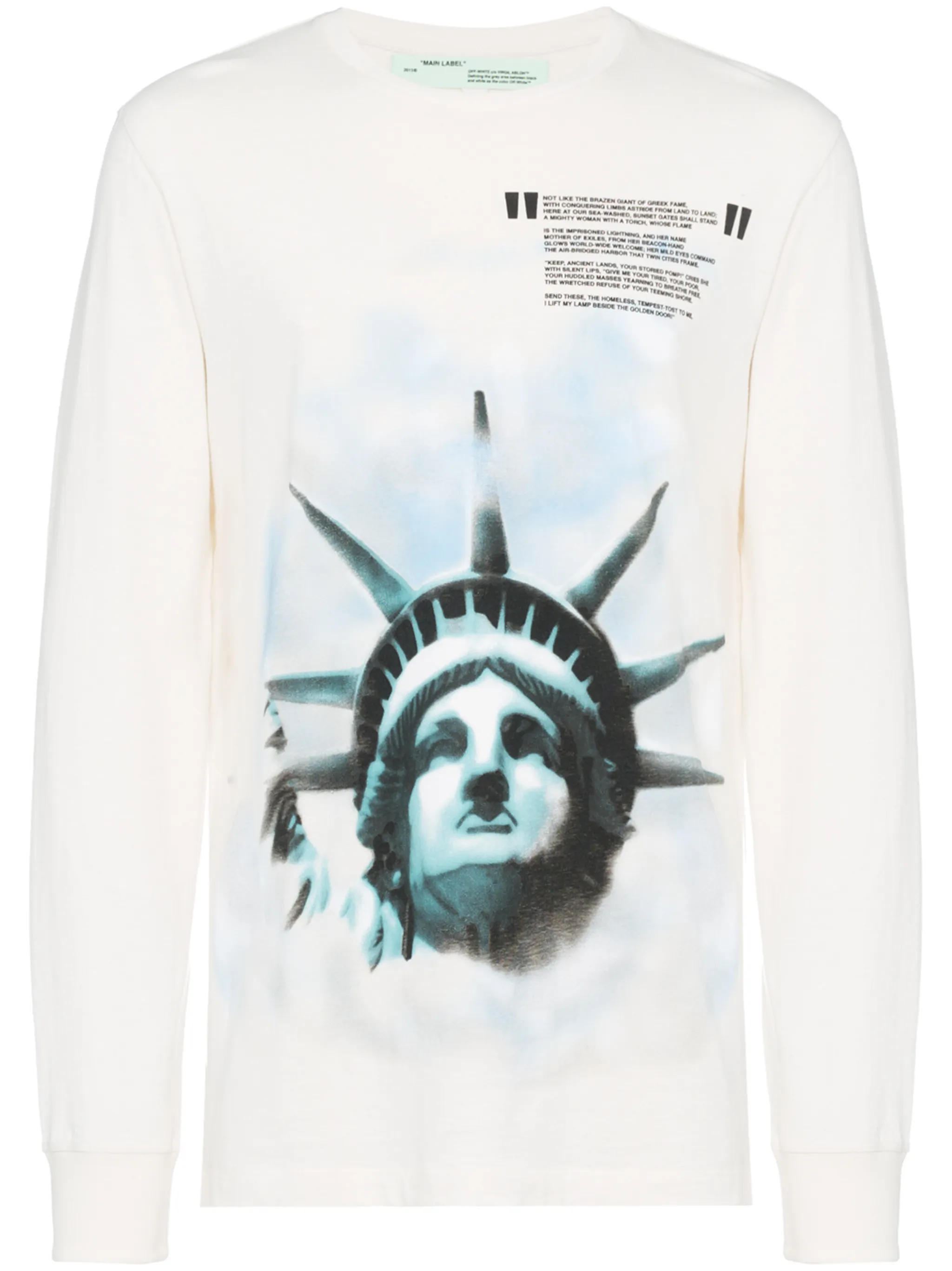 

Футболка с длинными рукавами и принтом Статуи Свободы Off-White, белый