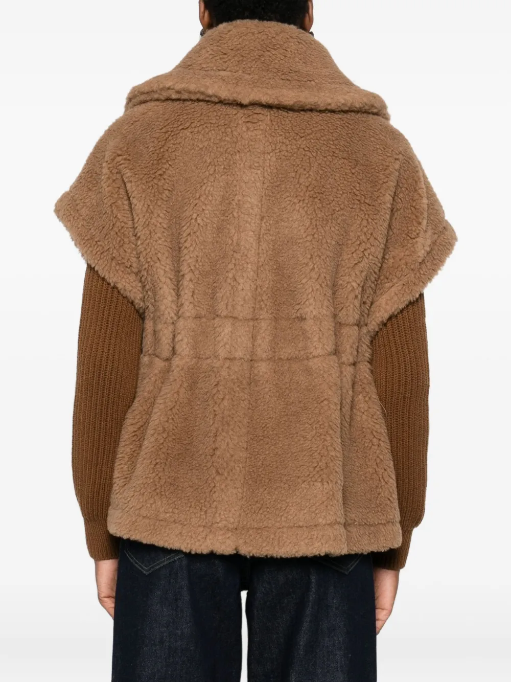 Пелерина-куртка из искусственного меха Abavo MAX MARA, коричневый — фото 3