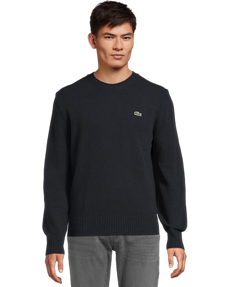 

Свитер Lacoste Carded Wool Crew Neck Sweater, темно-синий
