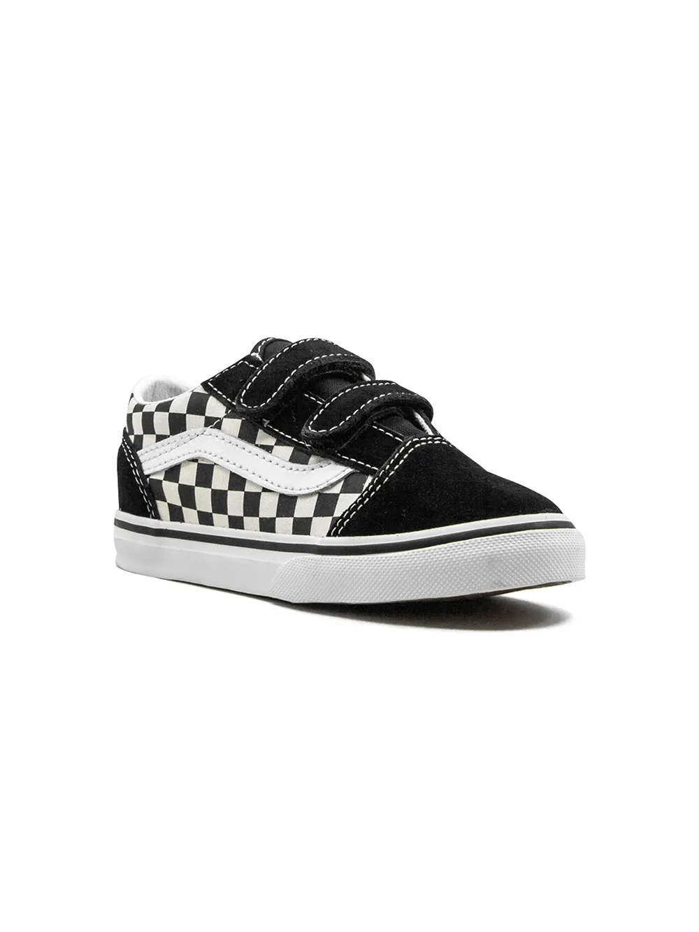 Кроссовки Old Skool V Primary в клетку Vans Kids, черный — фото 2