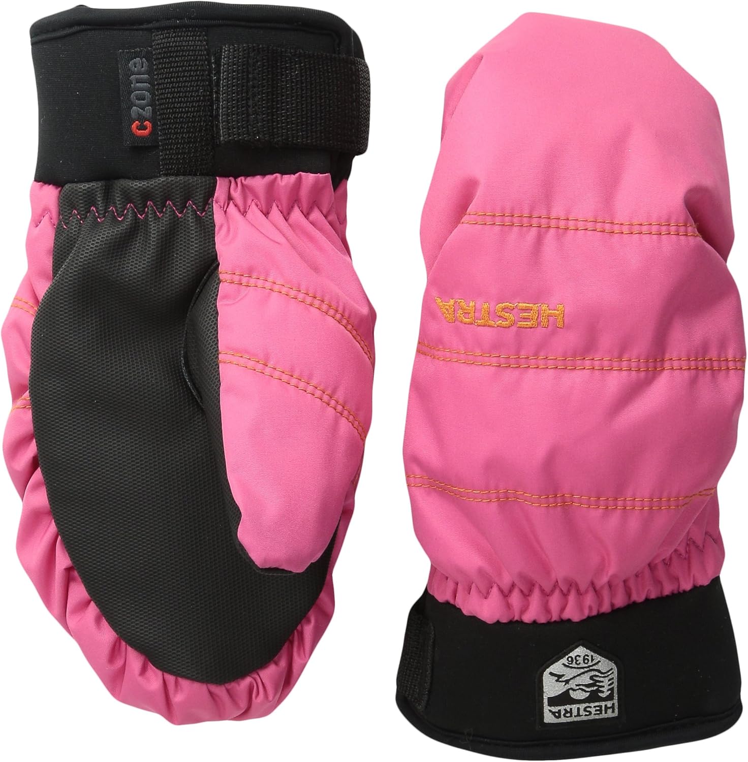 

Детские горнолыжные варежки Hestra Unisex-Child: зимние водонепроницаемые перчатки C-Zone Primaloft для всех видов гор, Fuchsia
