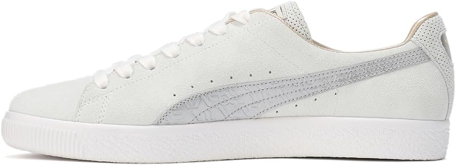 Мужские кроссовки PUMA Clyde Mij Sorayama Metallic с шнуровкой- повседневные, слоновая кость, серый — фото 3