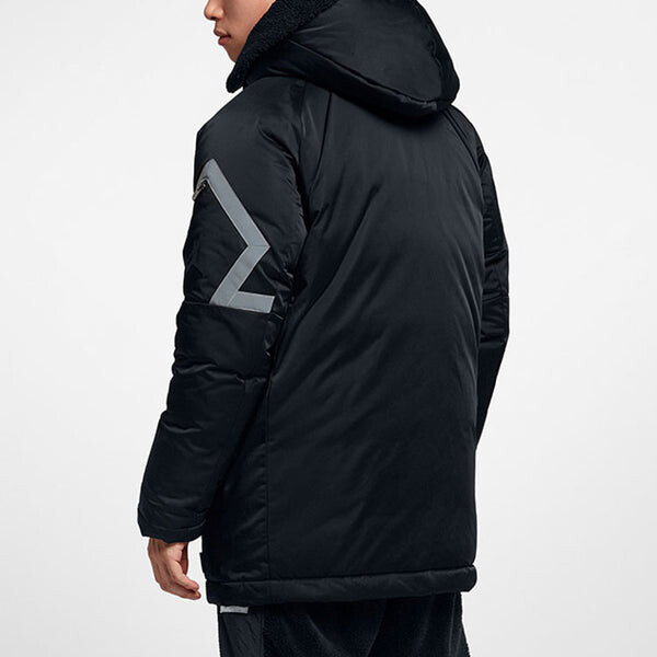 Пуховик Air Jordan Casual Sports Stay Warm hooded Thicken mid-length Down Jacket Black, черный — фото 3