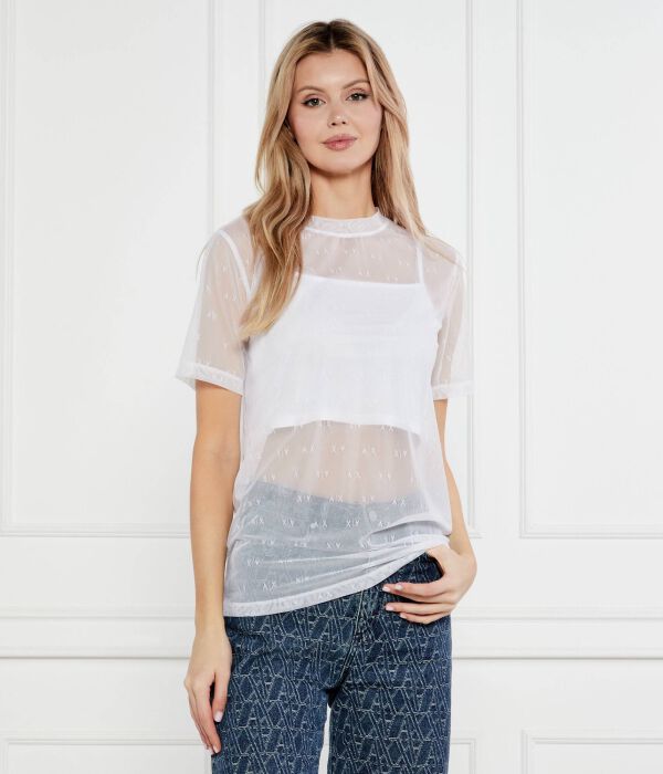 

Блуза Relaxed fit Armani Exchange, белый
