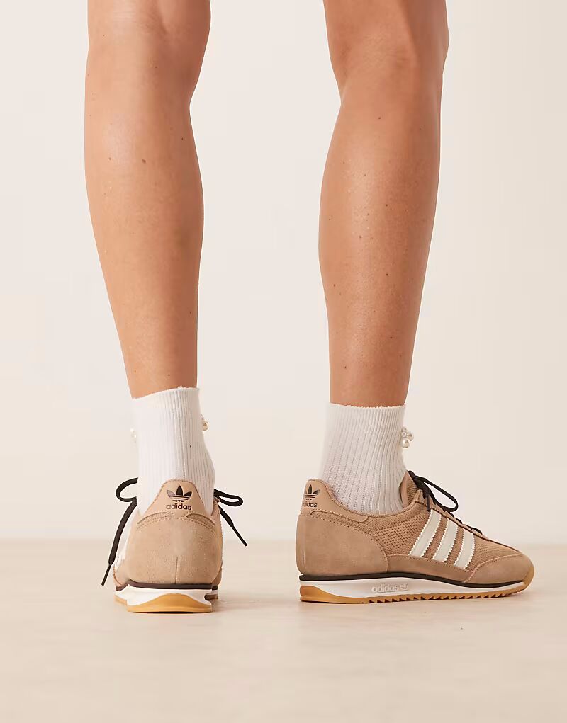Кроссовки Adidas Originals SL 72 OG бежевого и белого цвета — фото 3