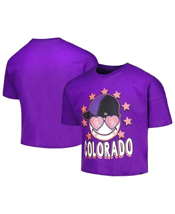 

Футболка Big Girls Purple Colorado Rockies Team с коротким рукавом New Era
