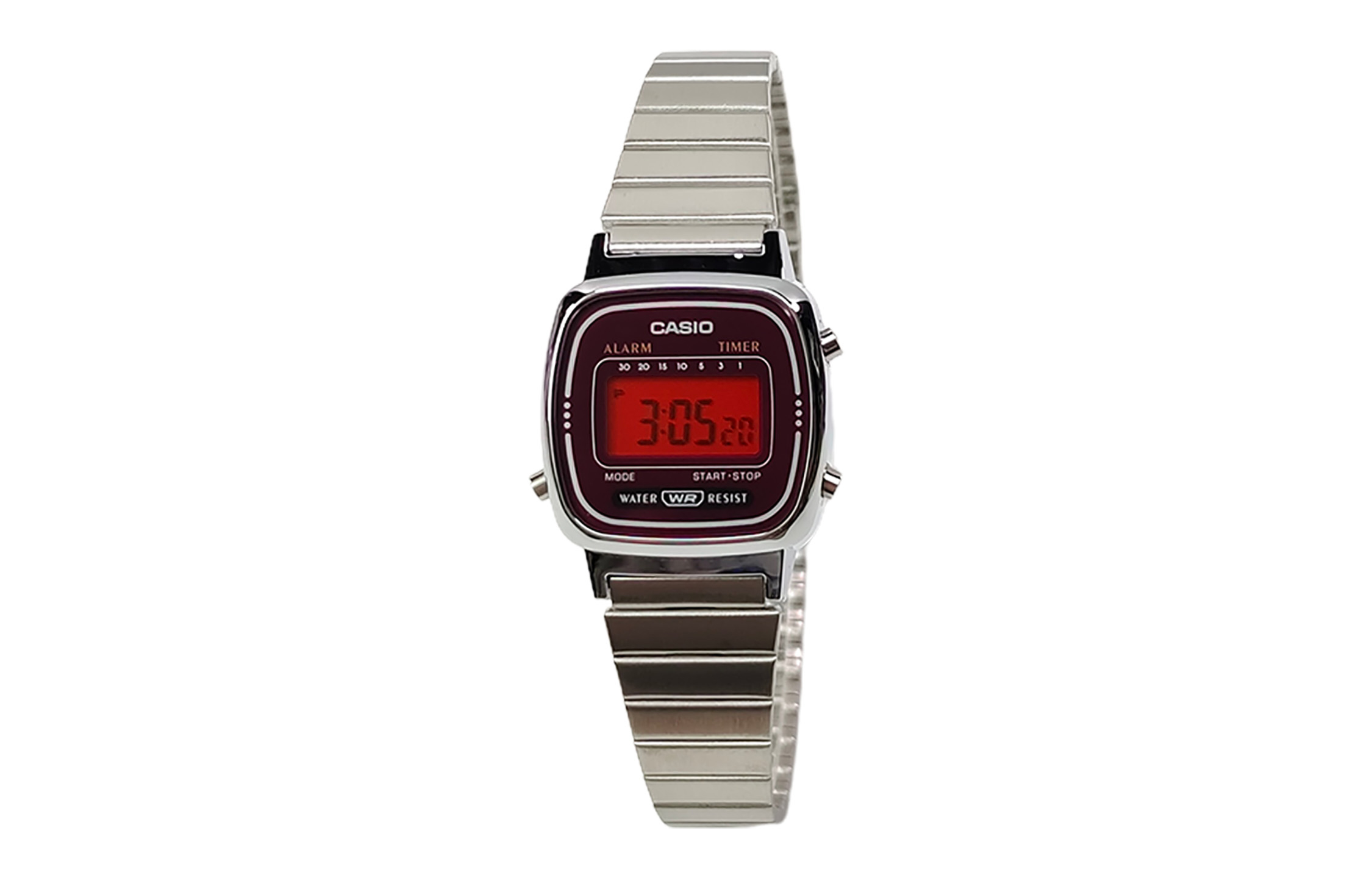 

CASIO Часы Retrofit Series Quartz Movement Stainless Steel Strap Watch Women's Watch Red Watch Dial