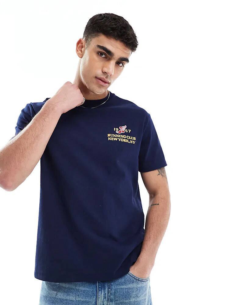 

Футболка Polo Ralph Lauren Run Club с принтом логотипа P-wing, классического свободного кроя, темно-синего цвета