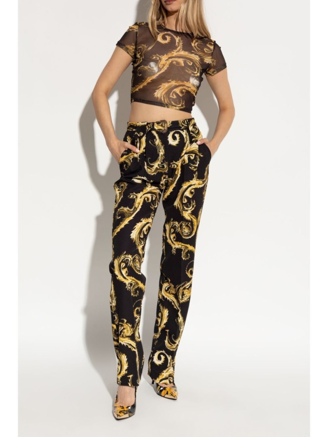 Versace Jeans Couture туфли-лодочки Scarlett с узором, черный — фото 3