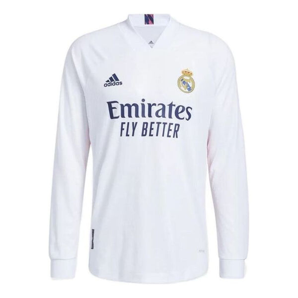 

Футболка Real Madrid 20 21 подлинная домашняя футболка с длинным рукавом Adidas, белый