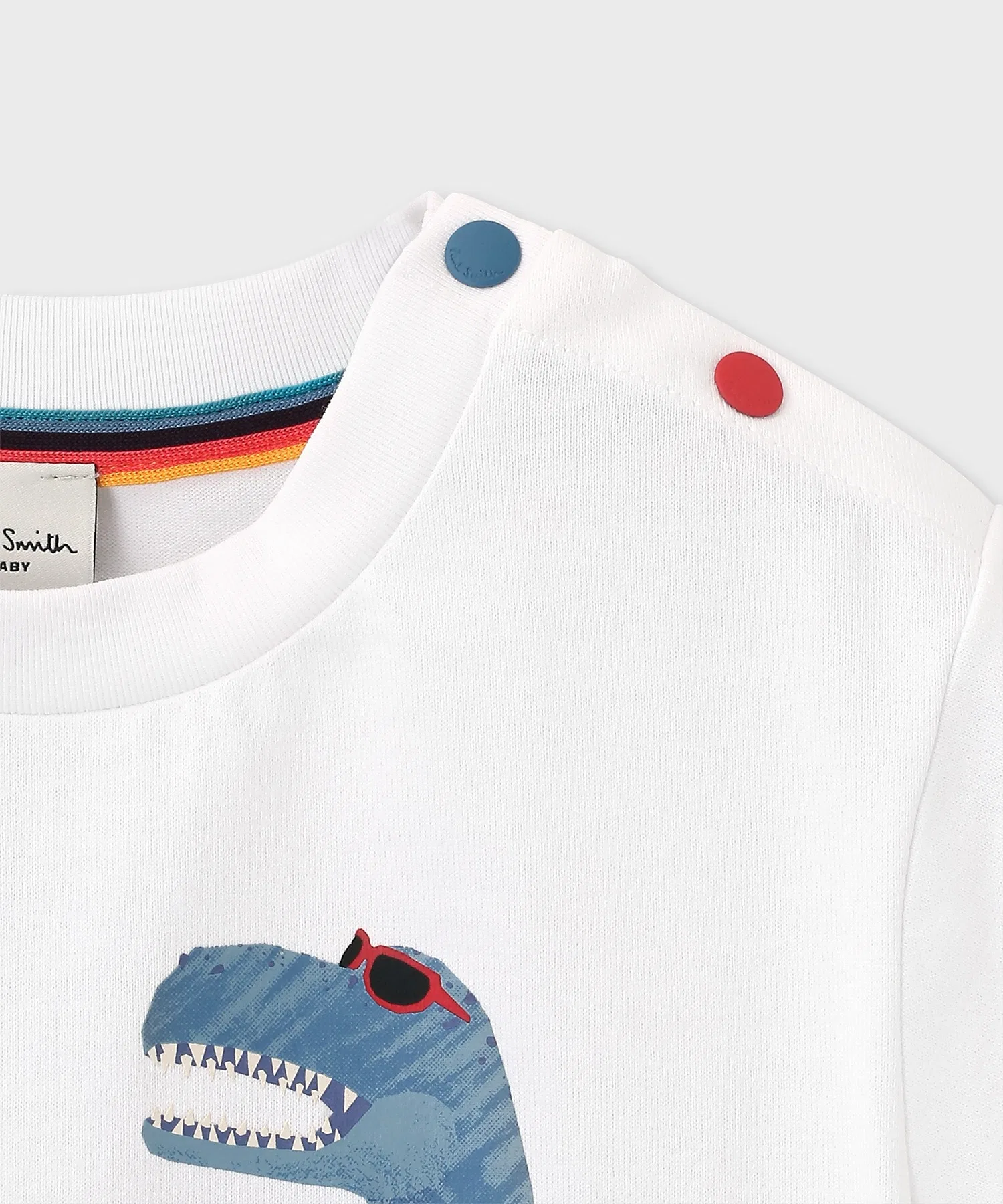 Футболка для мальчиков Paul Smith JUNIOR с принтом динозавров белая — фото 4