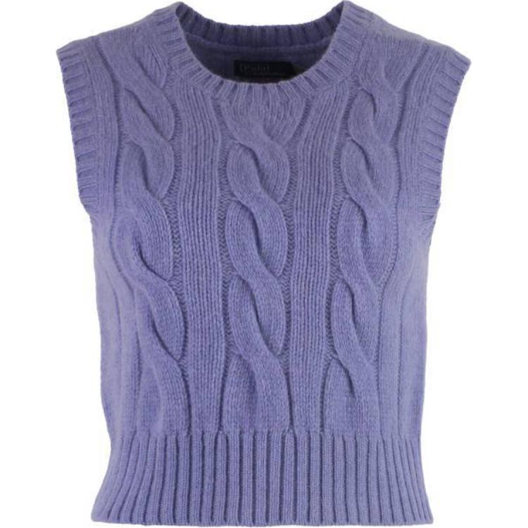 

Короткий вязаный жилет Polo Ralph Lauren, светло-фиолетовый