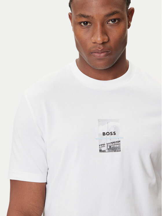 Футболка relaxed fit Photoprint 50545869 Boss, белый — фото 4