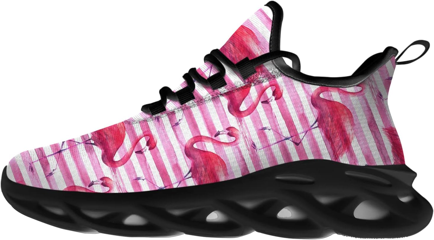 

Кроссовки Flamingo для женщин и мужчин для бега по шоссе, нескользящие, для ходьбы, тенниса, кросс-тренинга, тропические, подарки для него и для нее Ciadoon, Multicolor