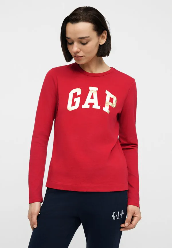 Футболка с длинными рукавами и круглым вырезом Gap, Modern Red — фото 4