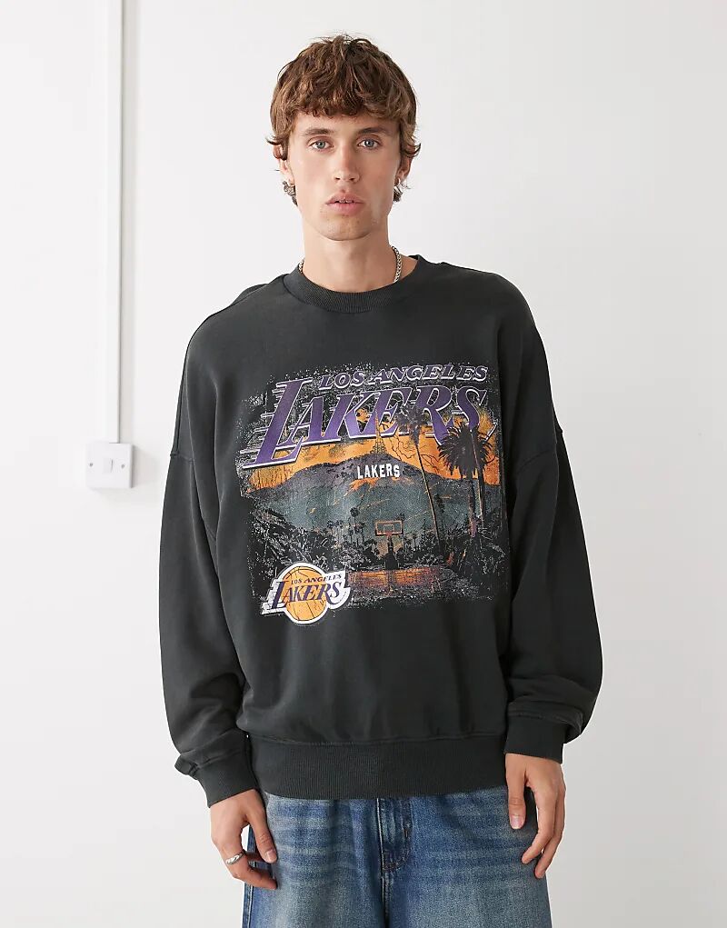 

Толстовка New Era LA Lakers свободного кроя черного цвета