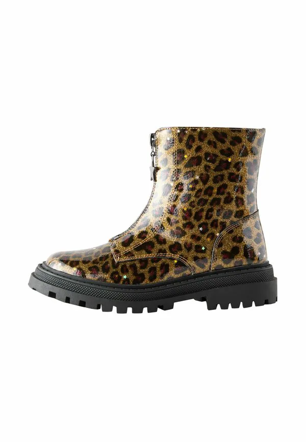 Классические ботильоны на молнии спереди и широкой колодке Next, Leopard Print