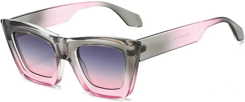 

Модные солнцезащитные очки «кошачий глаз» с градиентным переходом цвета, винтажные квадратные очки с защитой от УФ-излучения UV400 для женщин TVTBBVV, Pink