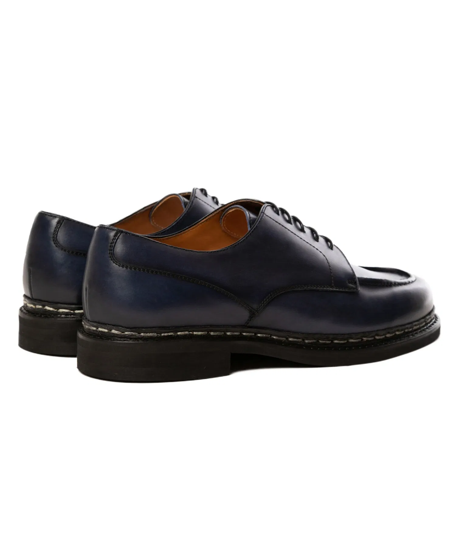 Мужские туфли Berwick1707 U-образным мысом с Vibram подошвой тёмно-синие — фото 4