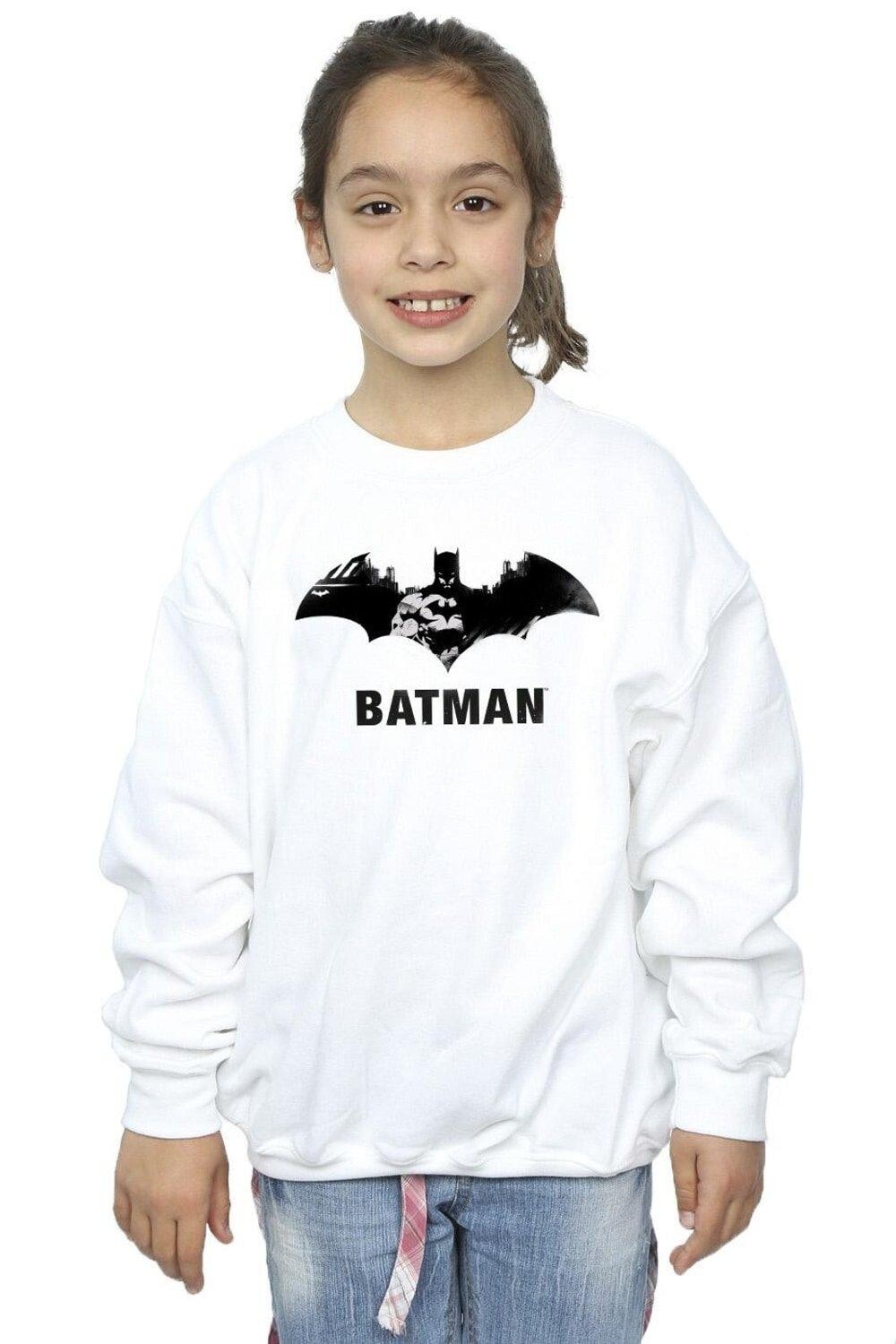 

Черный свитшот с логотипом Batman Stare DC Comics, белый