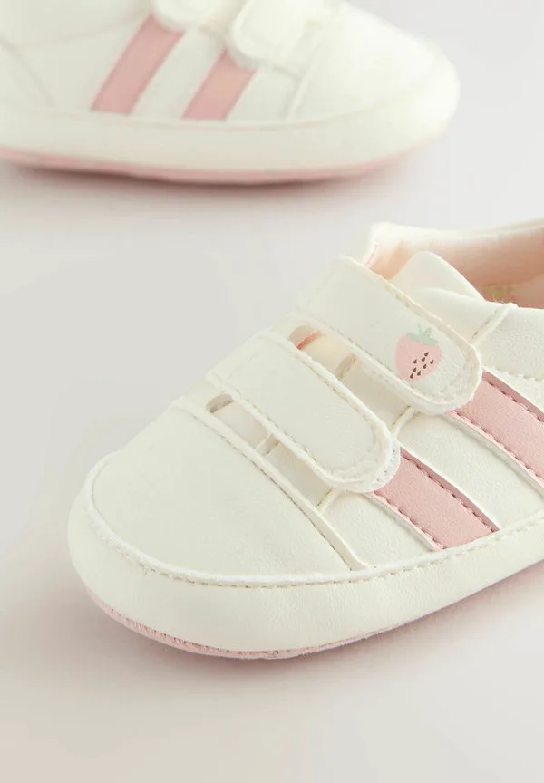 Детские туфли стандартной посадки на липучке Next, White/Pink — фото 4