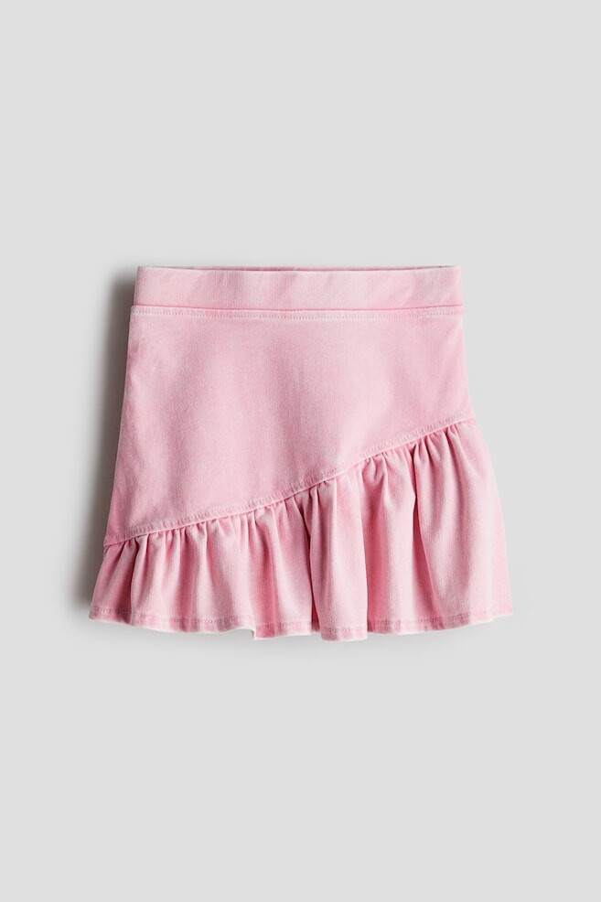 

Джинсовая юбка с воланом H&M, розовый