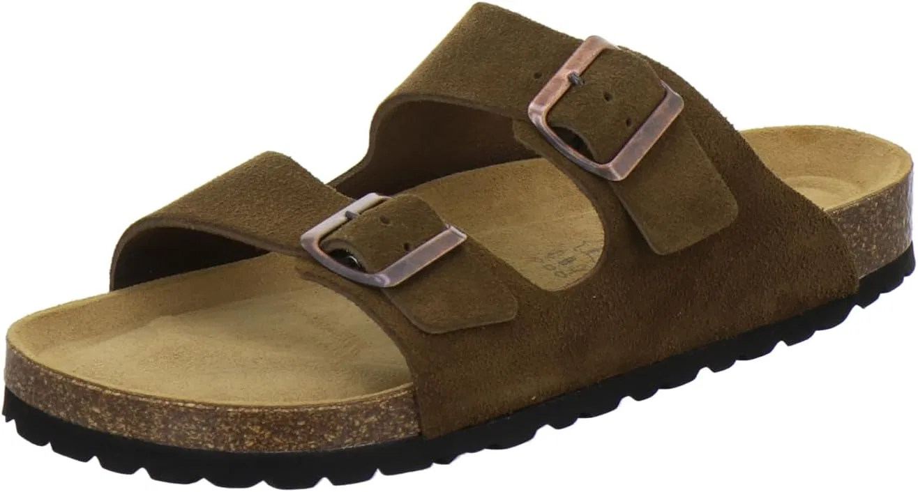 Удобные мужские кожаные мюли, сандалии и тапочки AFS-Schuhe, размеры 3,5-14 UK (36-50 EU), производство Германия, Coffee