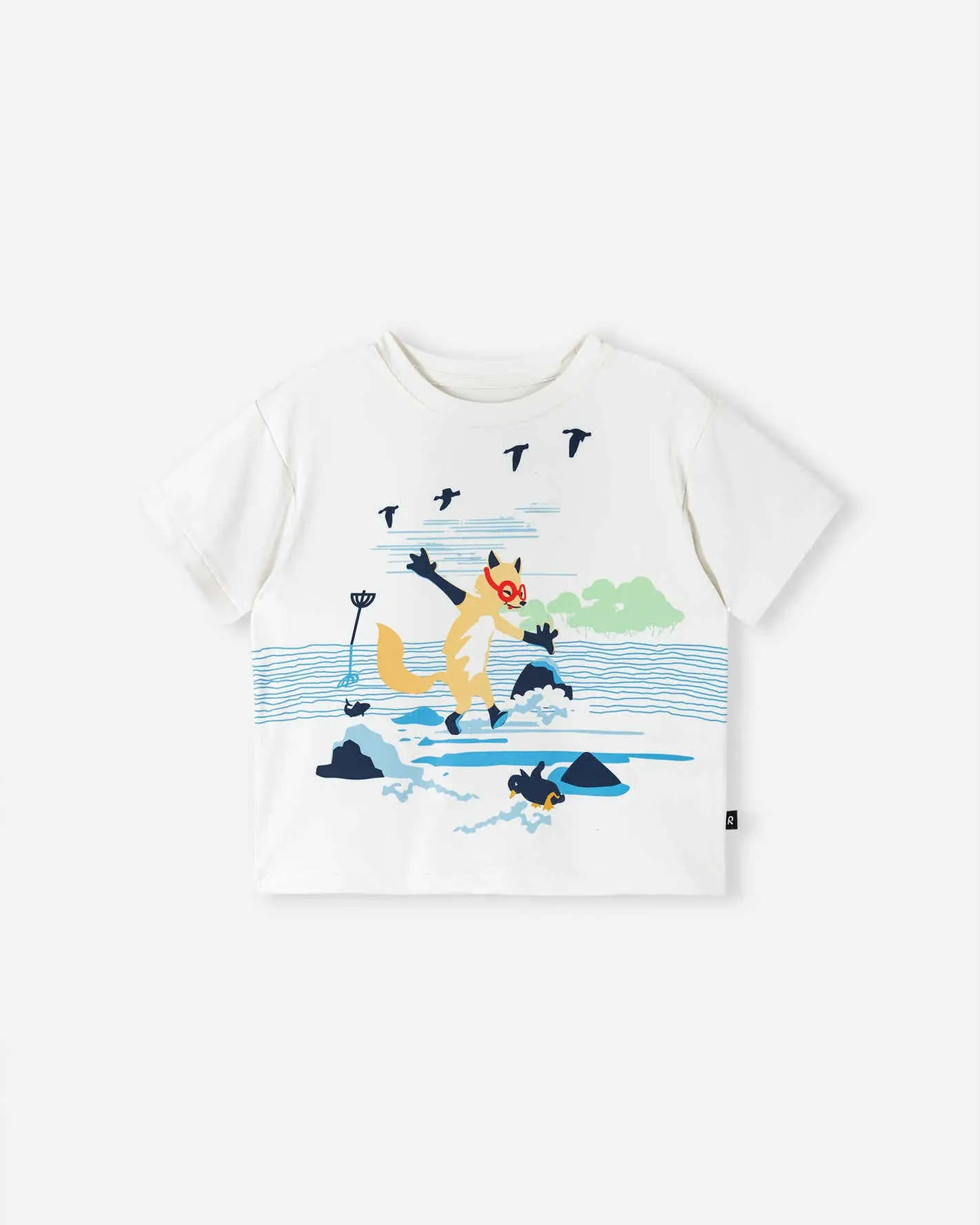 

Футболка с защитой от ультрафиолета для малышей Siirto Reima, цвет Off White/Blue