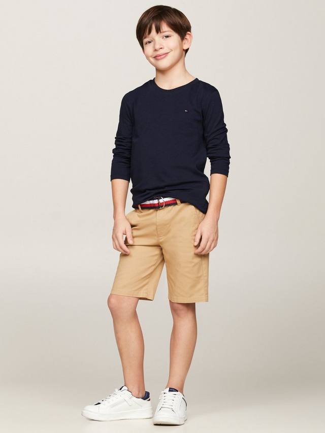 Детская базовая футболка с длинным рукавом и круглым вырезом Tommy Hilfiger, Navy — фото 4