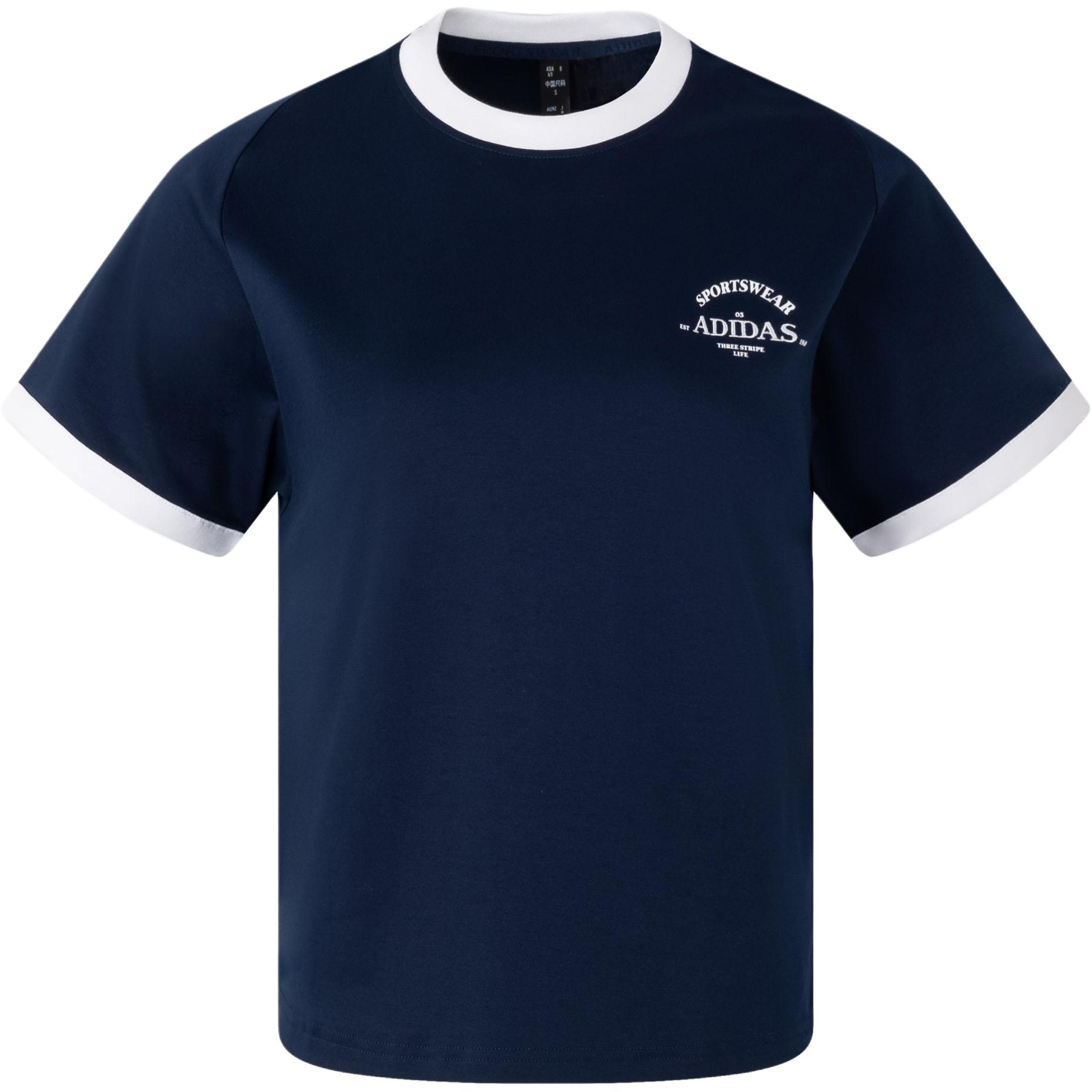 Футболка женская Adidas College Navy/White — фото 2