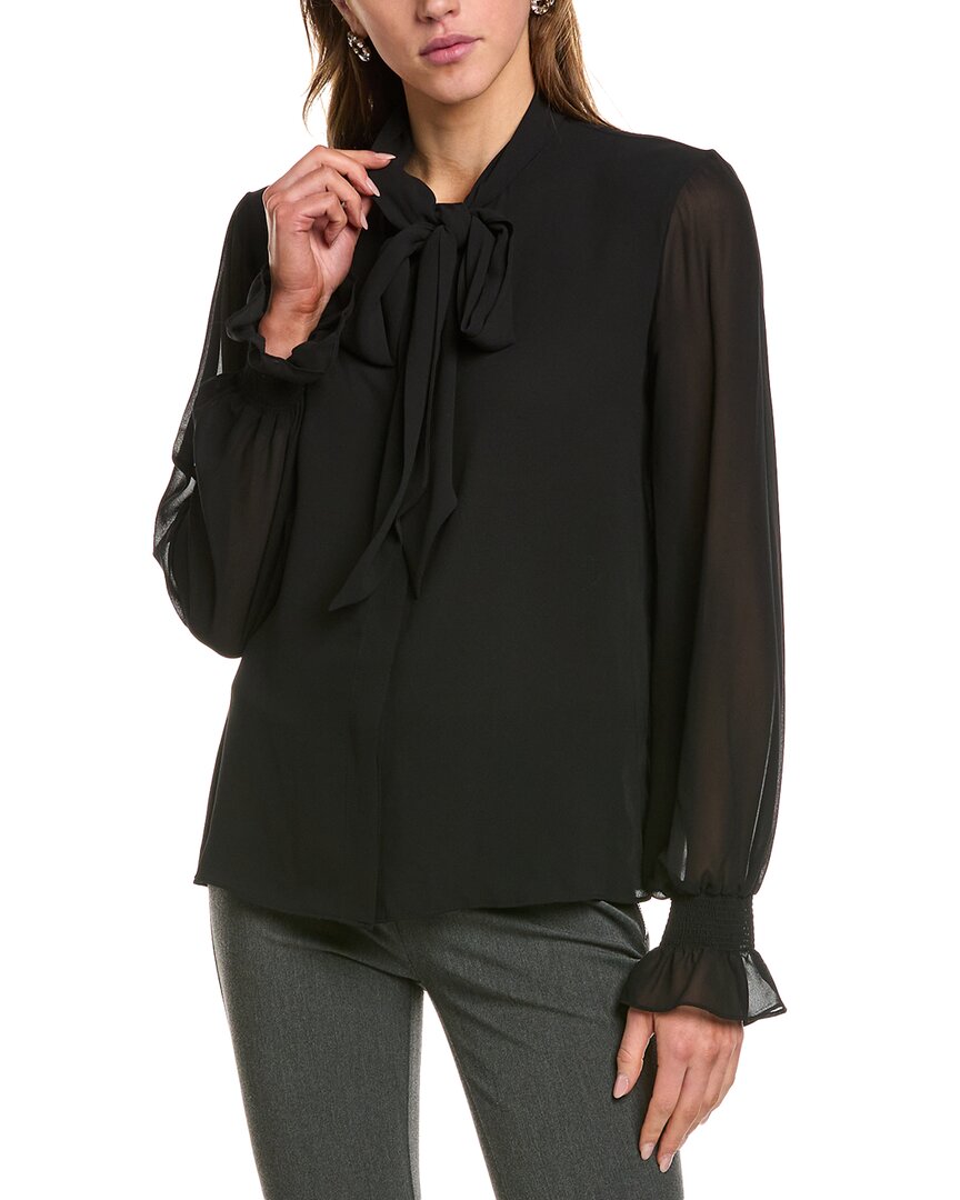 

BCBGMAXAZRIA Блузка с бантом, черный